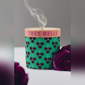 Anthropologie Emi Fruity Black Cherry Tonka Glass Candle